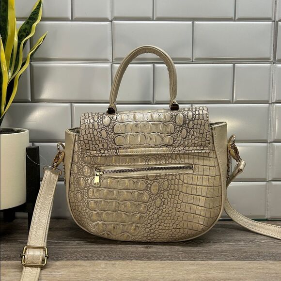 croc embossed top handle crossbody - Picture 2 of 6
